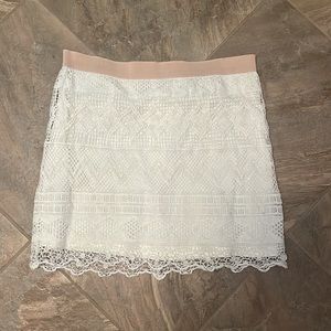 White lace skirt